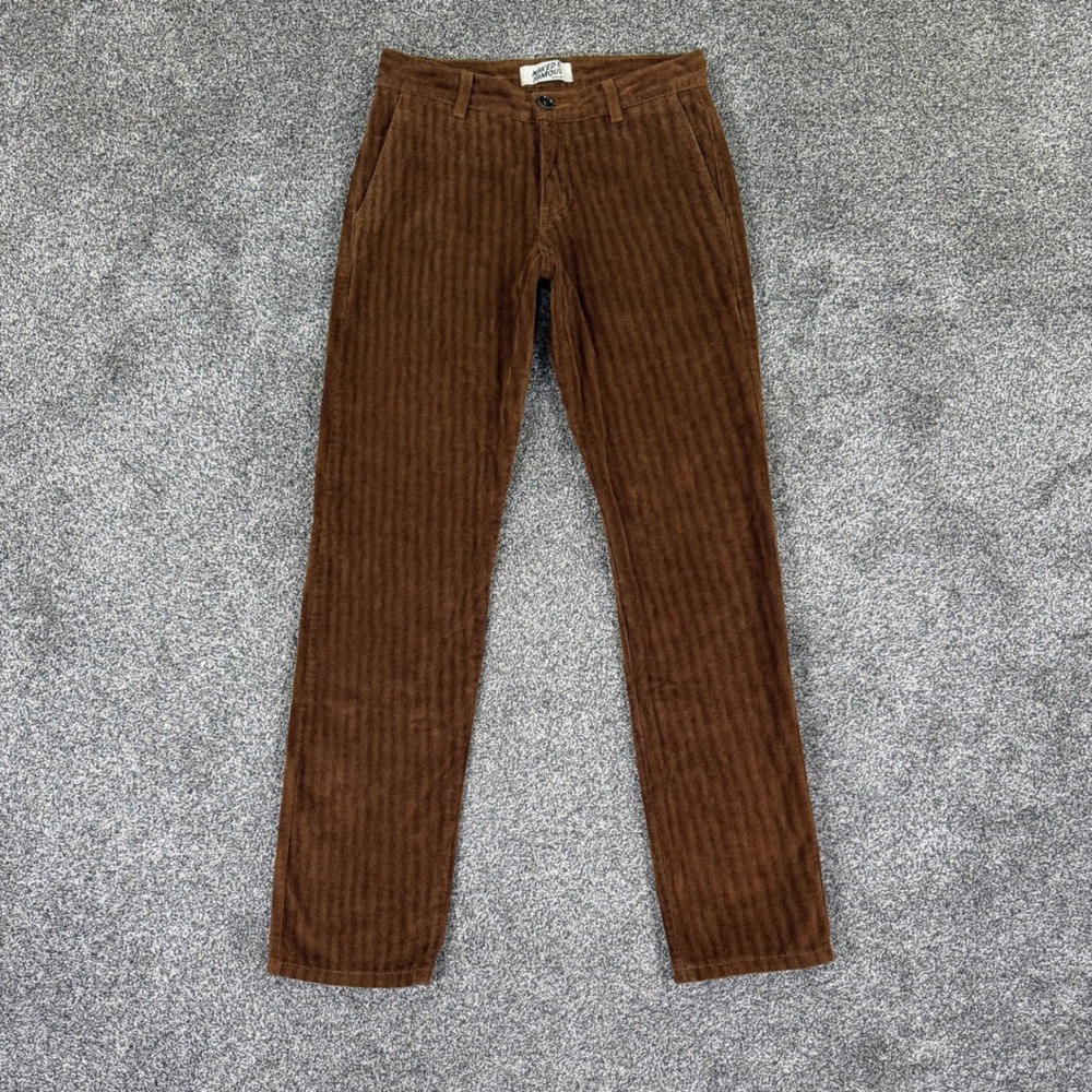 Naked & Famous Tapered Chino Heavy Velvet Twill Men 28 Brown Japanese Fabric - Picture 1 of 13